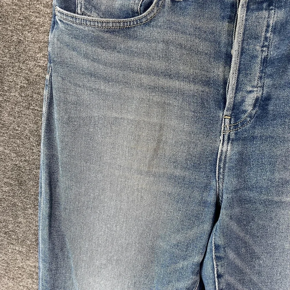 Frank & Eileen Cork‎ Jeans Womens 32 Blue Medium Wash High Rise Crop Raw Hem